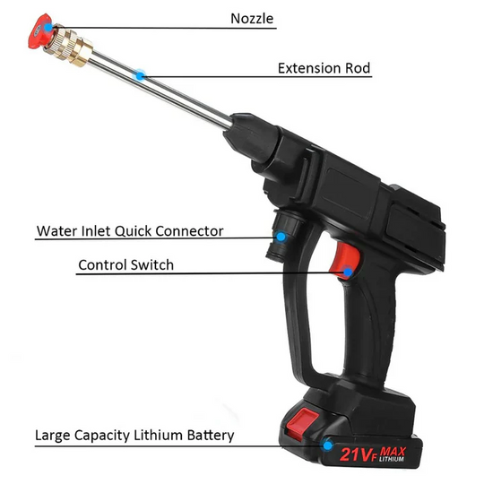 Cordless Pressure Washer with High Power and 2 Batteries