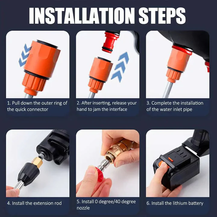 Cordless Pressure Washer with High Power and 2 Batteries