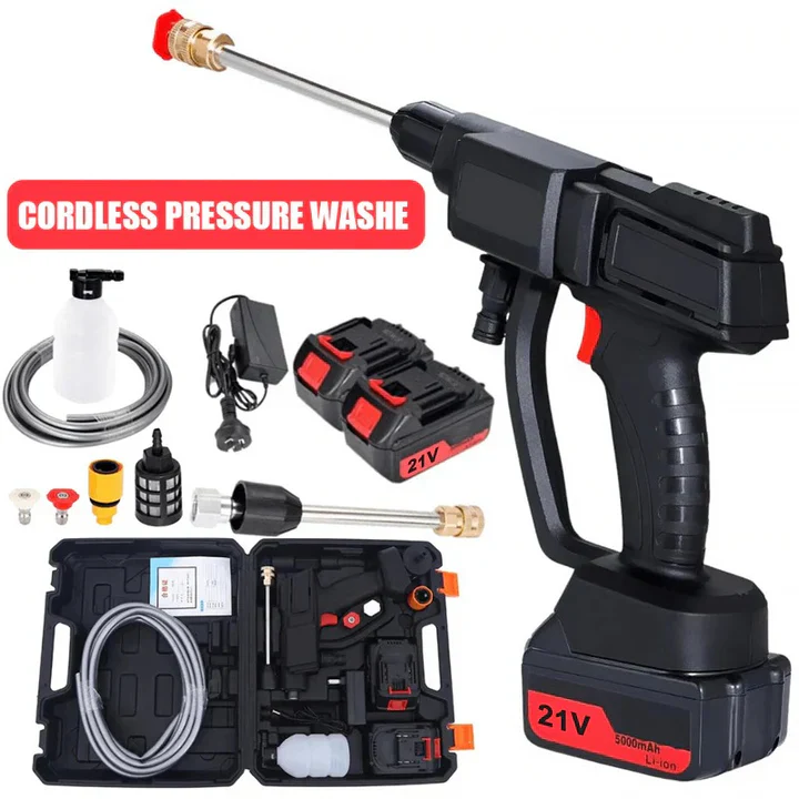 Cordless Pressure Washer with High Power and 2 Batteries