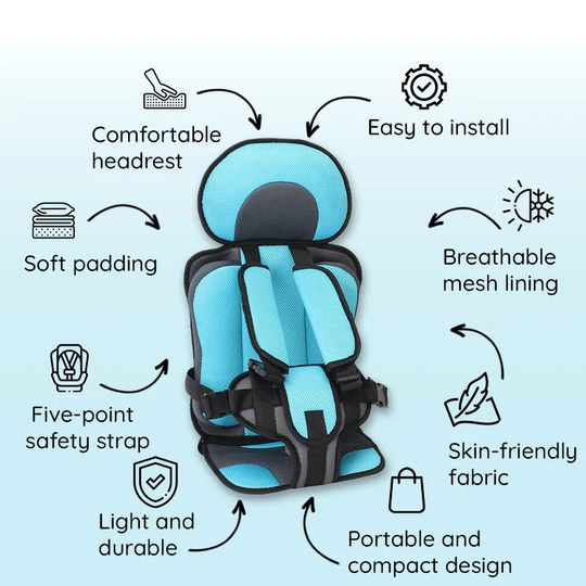 Car Seat Cushion with Child Safety Support and Comfort