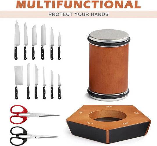 Knife Sharpener with Manual Diamond Rolling and Adjustable Angle