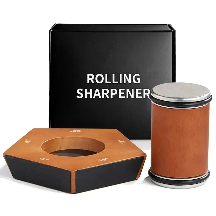 Knife Sharpener with Manual Diamond Rolling and Adjustable Angle