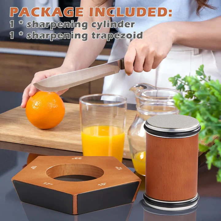 Knife Sharpener with Manual Diamond Rolling and Adjustable Angle