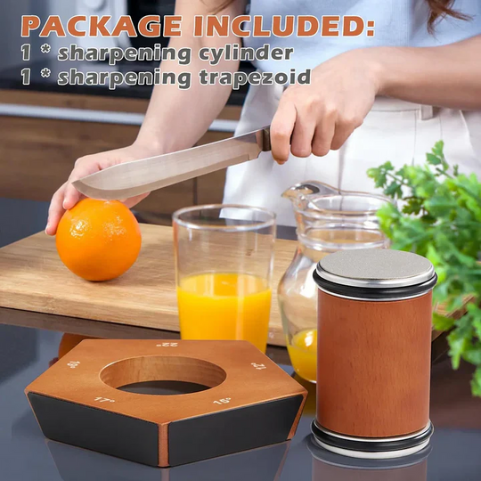 Knife Sharpener with Manual Diamond Rolling and Adjustable Angle