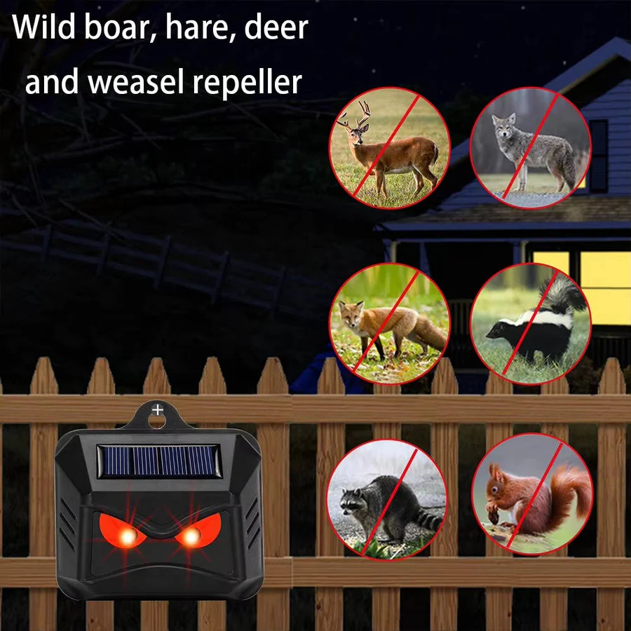 Animal Repellent with Solar Power and Ultrasonic Technology