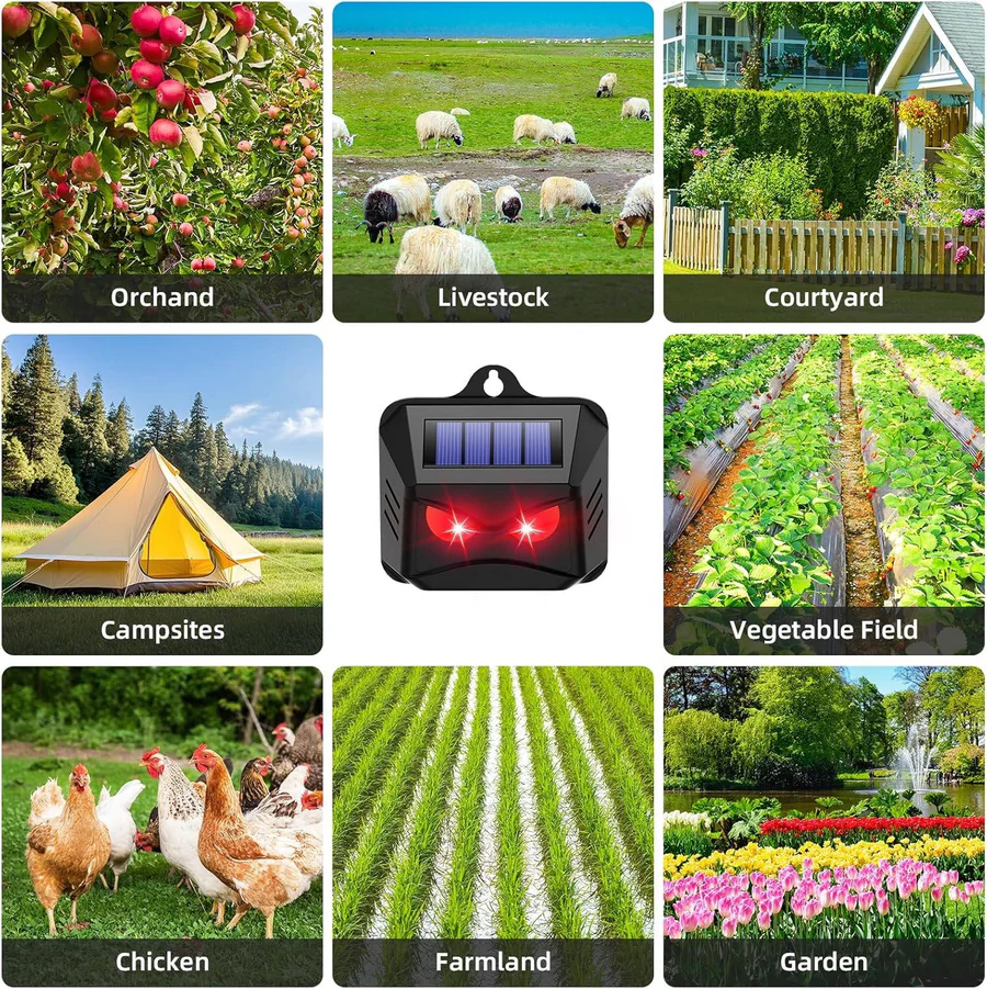 Animal Repellent with Solar Power and Ultrasonic Technology