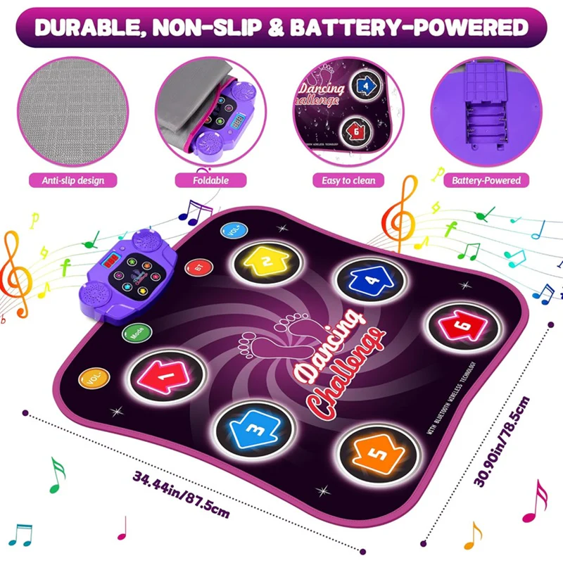 Dance Mat with Interactive Levels and Fun Challenges