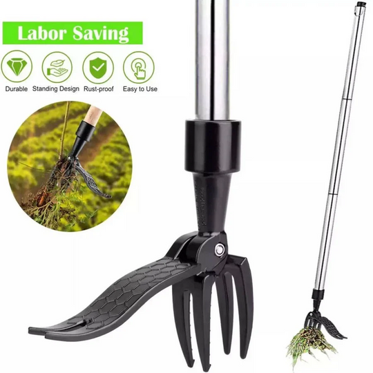 Weed Puller Tool with Long Handle and Ergonomic Grip