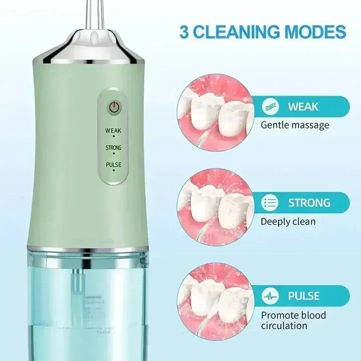 Water Flosser with Rechargeable Battery and Replaceable Nozzles
