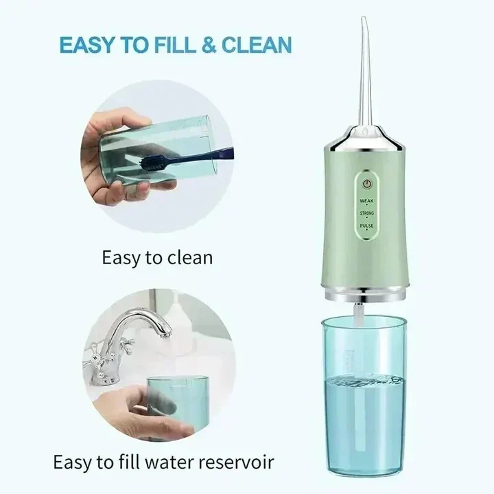 Water Flosser with Rechargeable Battery and Replaceable Nozzles