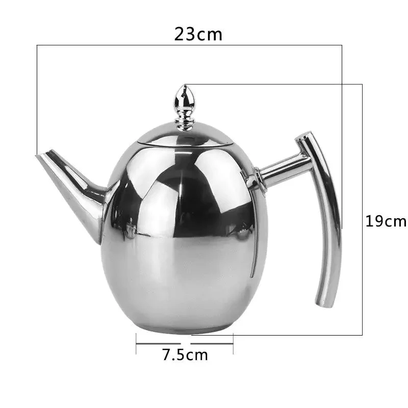 Teapot with Elegant Stainless Steel Design and Durable Construction