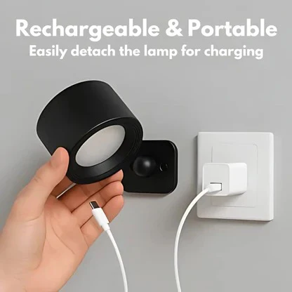 Wall Light with Rechargeable Battery and 360° Rotation