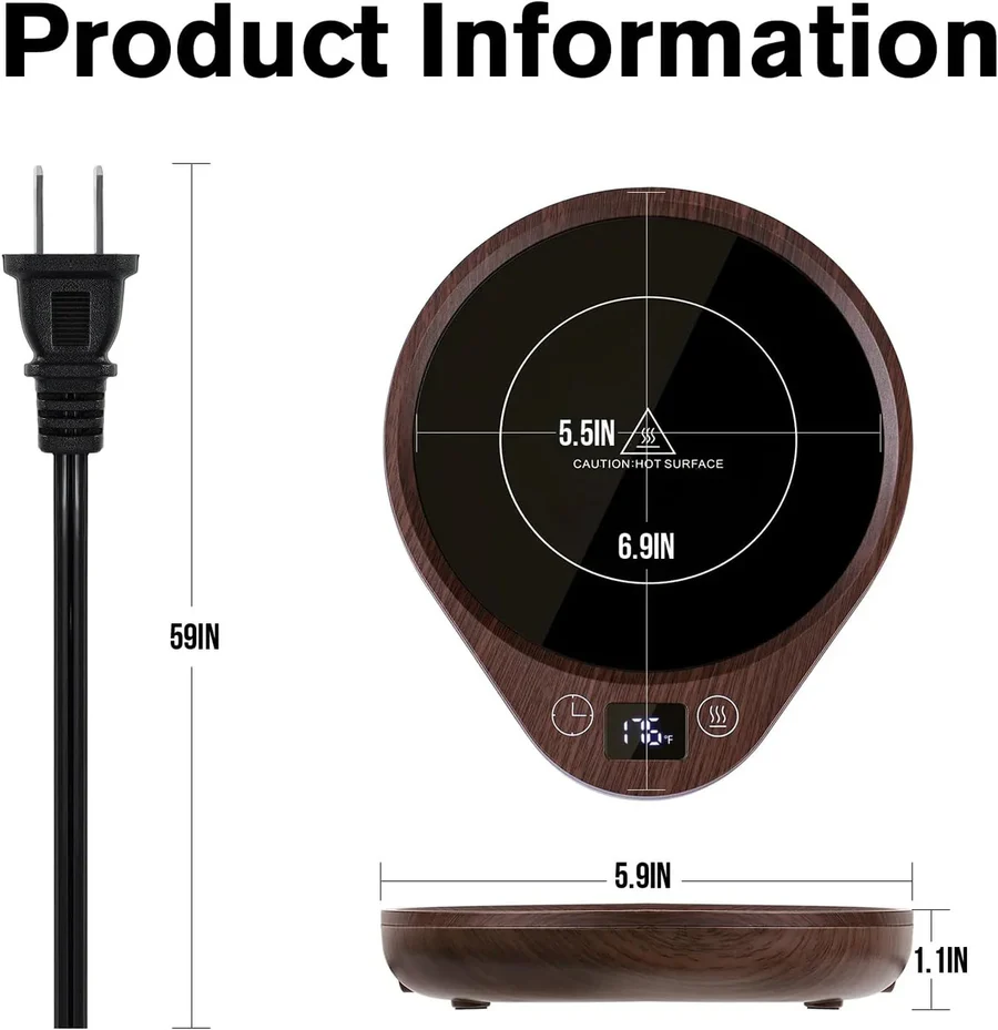 Coffee Mug Warmer with Temperature Control and Auto Shut-Off