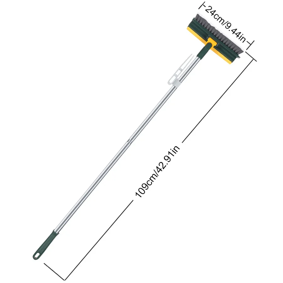 Floor Scrub Brush with Long Handle and Stiff Bristles