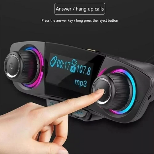 Car FM Transmitter with Bluetooth 5.0 and USB Charger