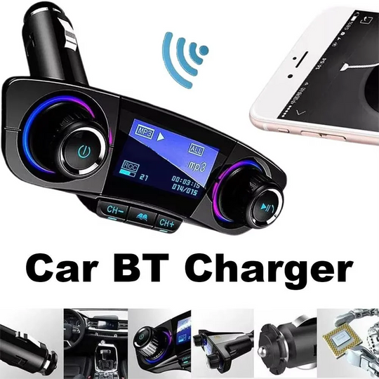 Car FM Transmitter with Bluetooth 5.0 and USB Charger
