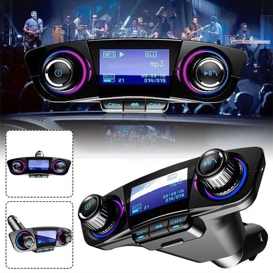 Car FM Transmitter with Bluetooth 5.0 and USB Charger
