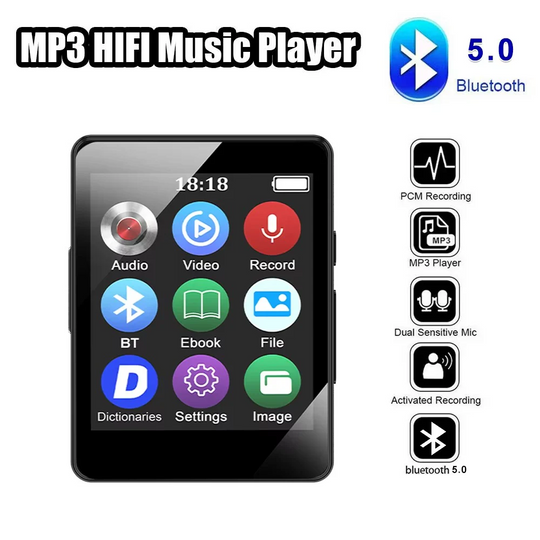 Bluetooth MP3 Player with Stereo Sound and Video Playback