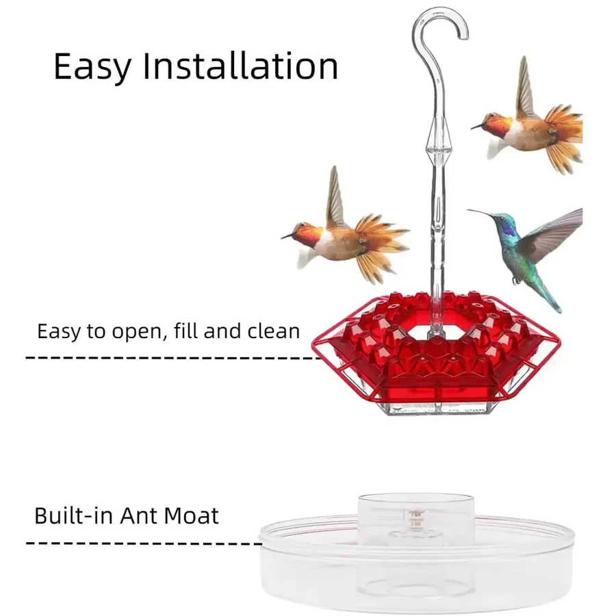 Hummingbird Feeder with Leak Proof Design and Ant Guard