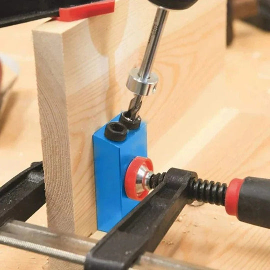Drilling Guide Jig with Angled Pocket Holes and Adjustable Settings