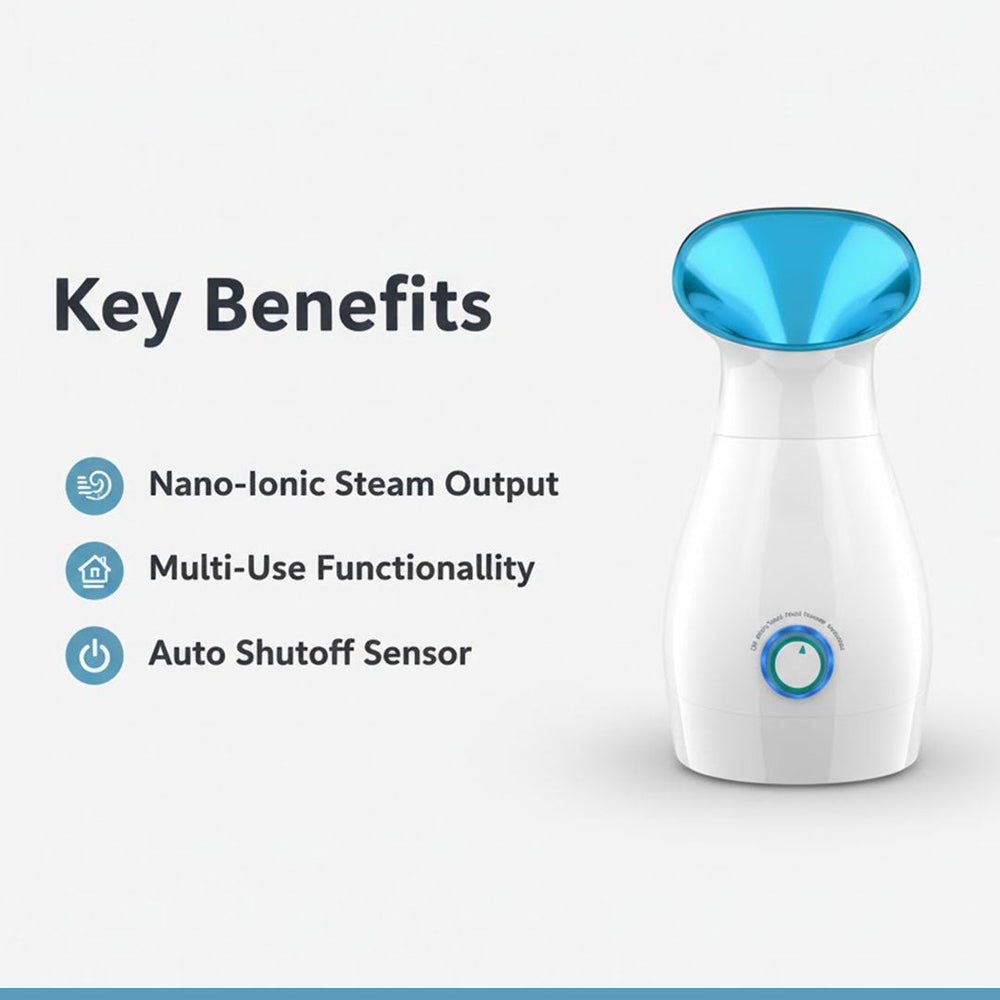Facial Steamer with Nano Ionic Technology and Ultrasonic Vaporization
