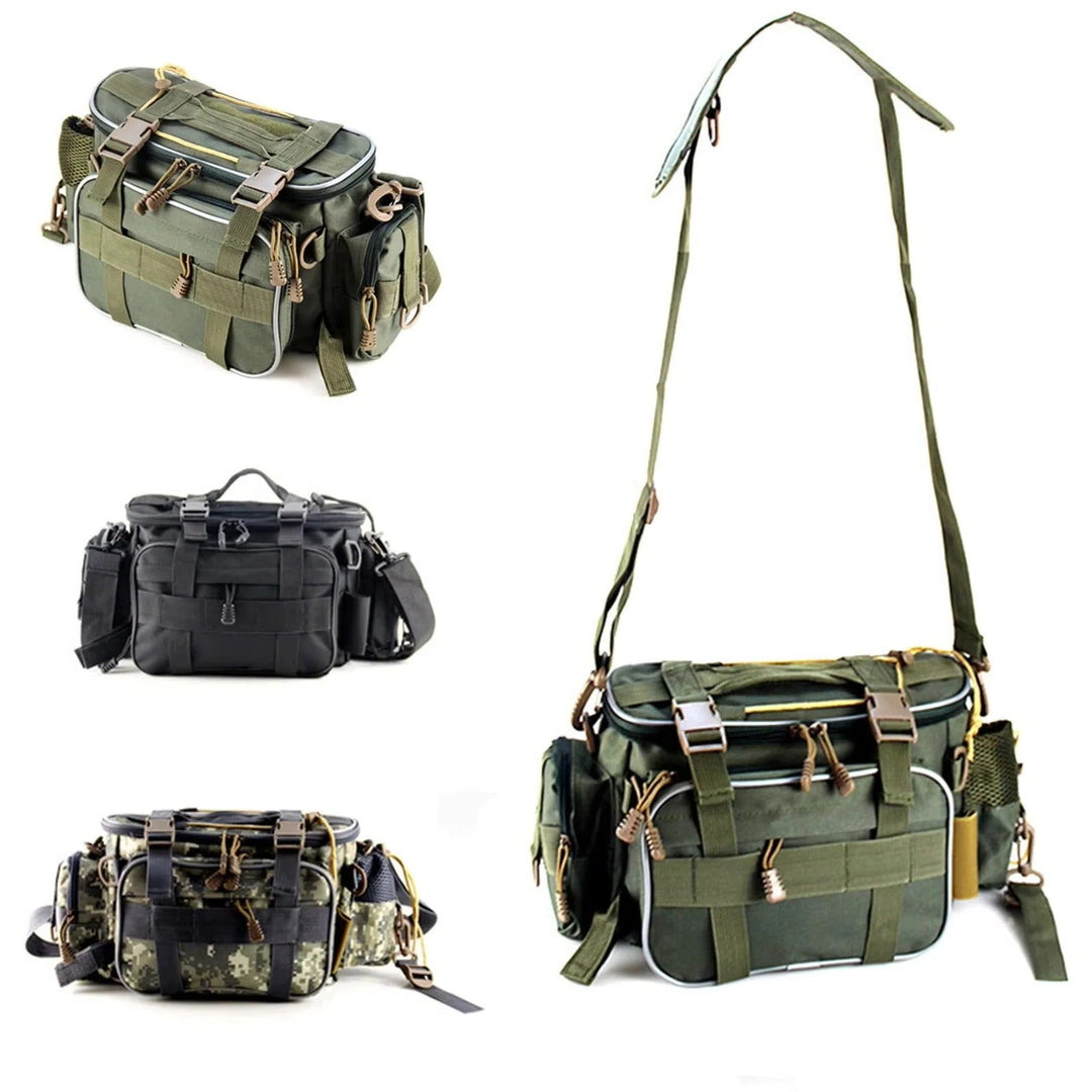 Fishing Bag with Multiple Compartments and Shoulder Strap
