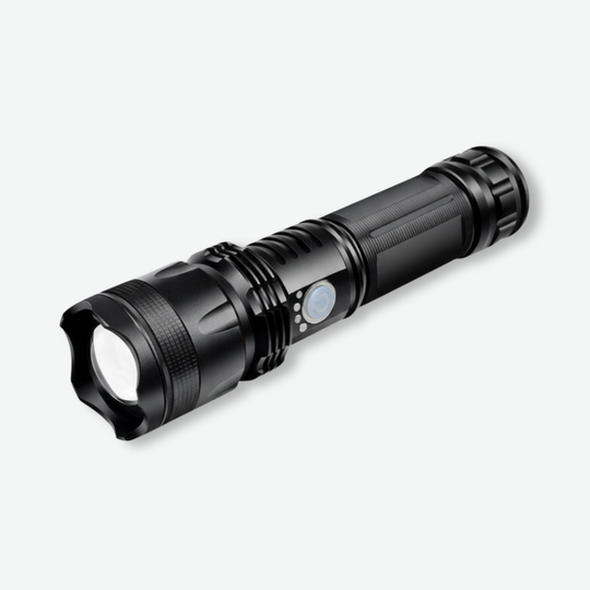 Flashlight with Rechargeable Battery and Zoom Function