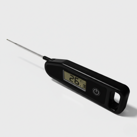 Food Thermometer with Backlit Display and Foldable Probe