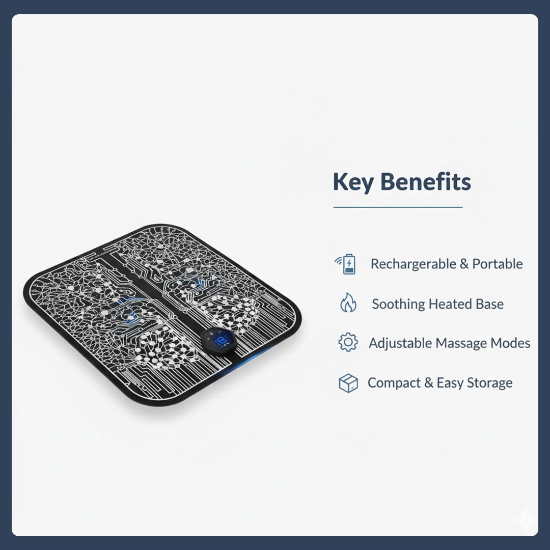 Foot Massager with Rechargeable Battery and Heat Function
