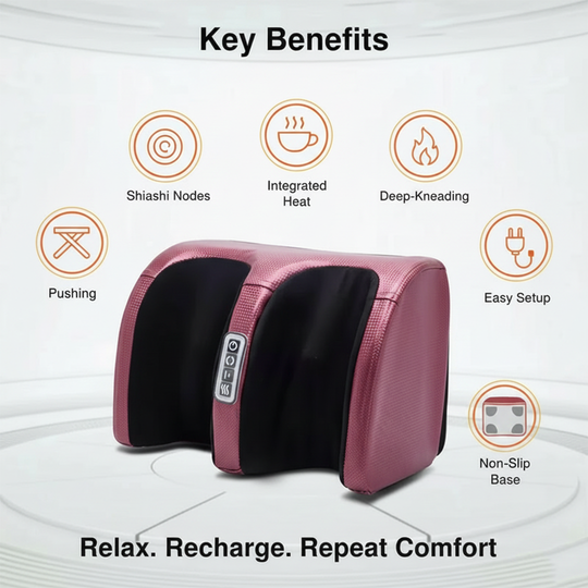 Foot Massager with Shiatsu Nodes and Heat Function