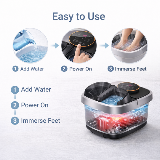 Foot Spa with Heated Bubble Rollers and Infrared Light
