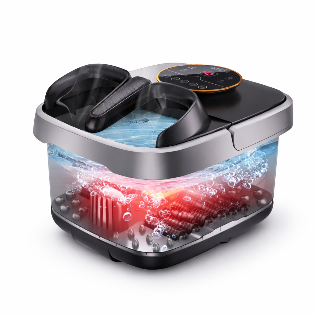 Foot Spa with Heated Bubble Rollers and Infrared Light