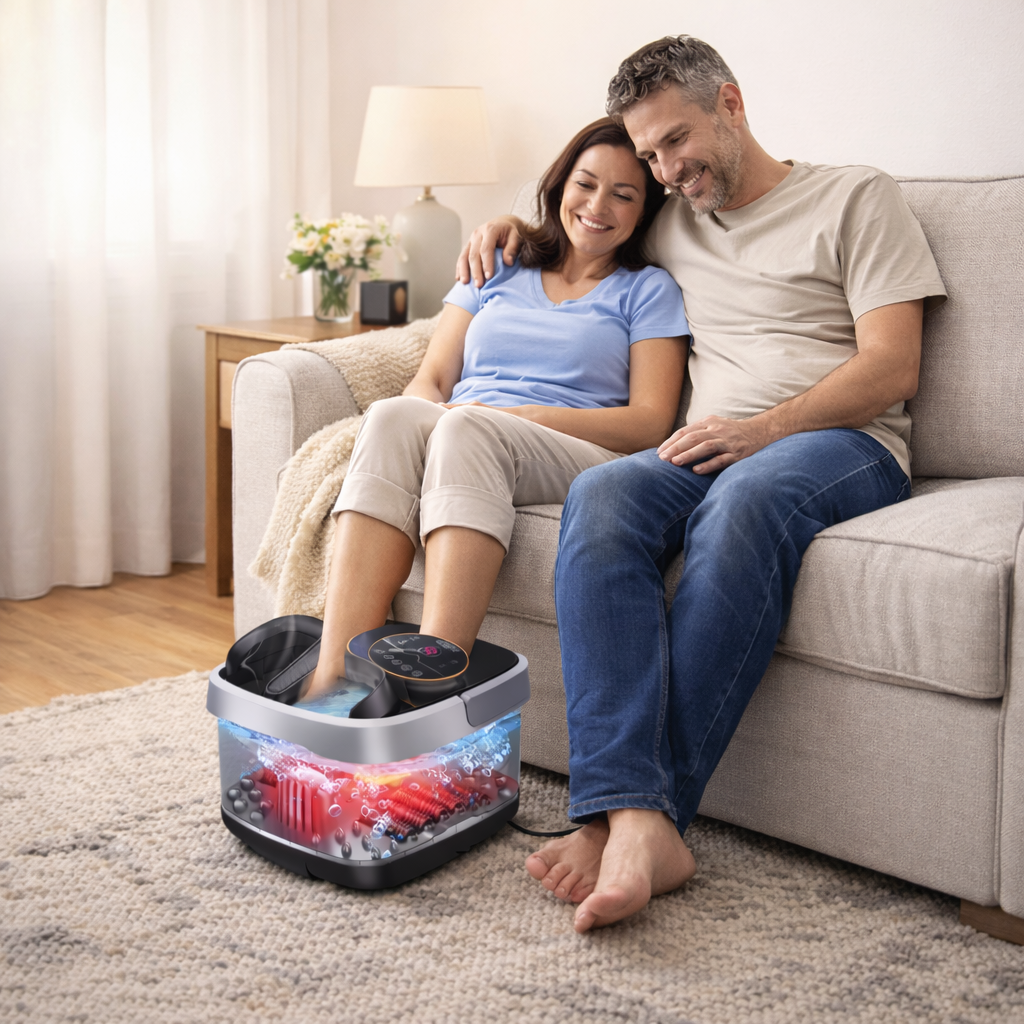 Foot Spa with Heated Bubble Rollers and Infrared Light