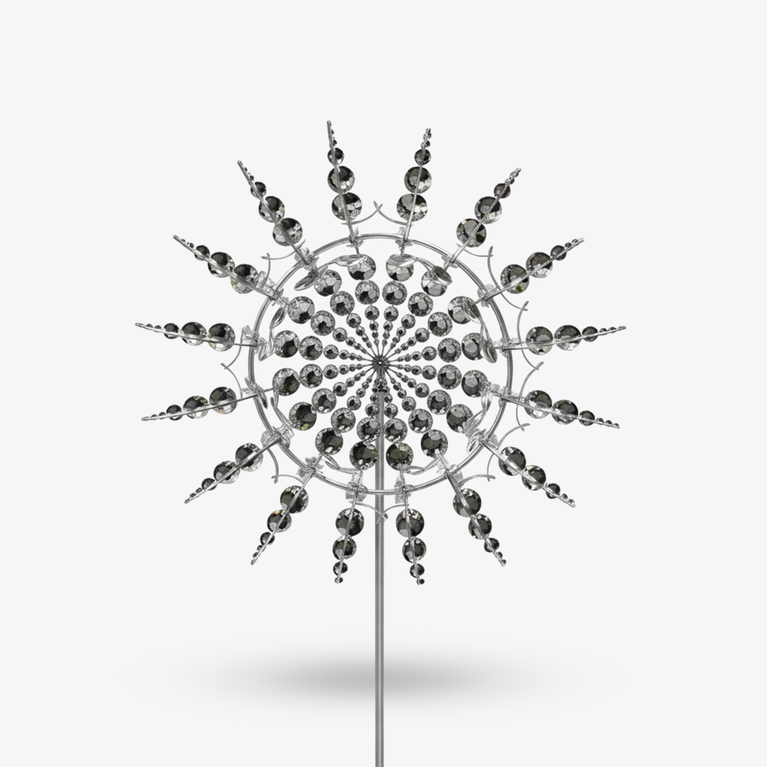 Garden Decor with Kinetic Metal Spinner and Wind Motion