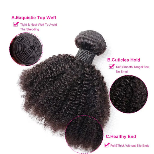 Hair Bundles with Afro Kinky Curls and Virgin Quality
