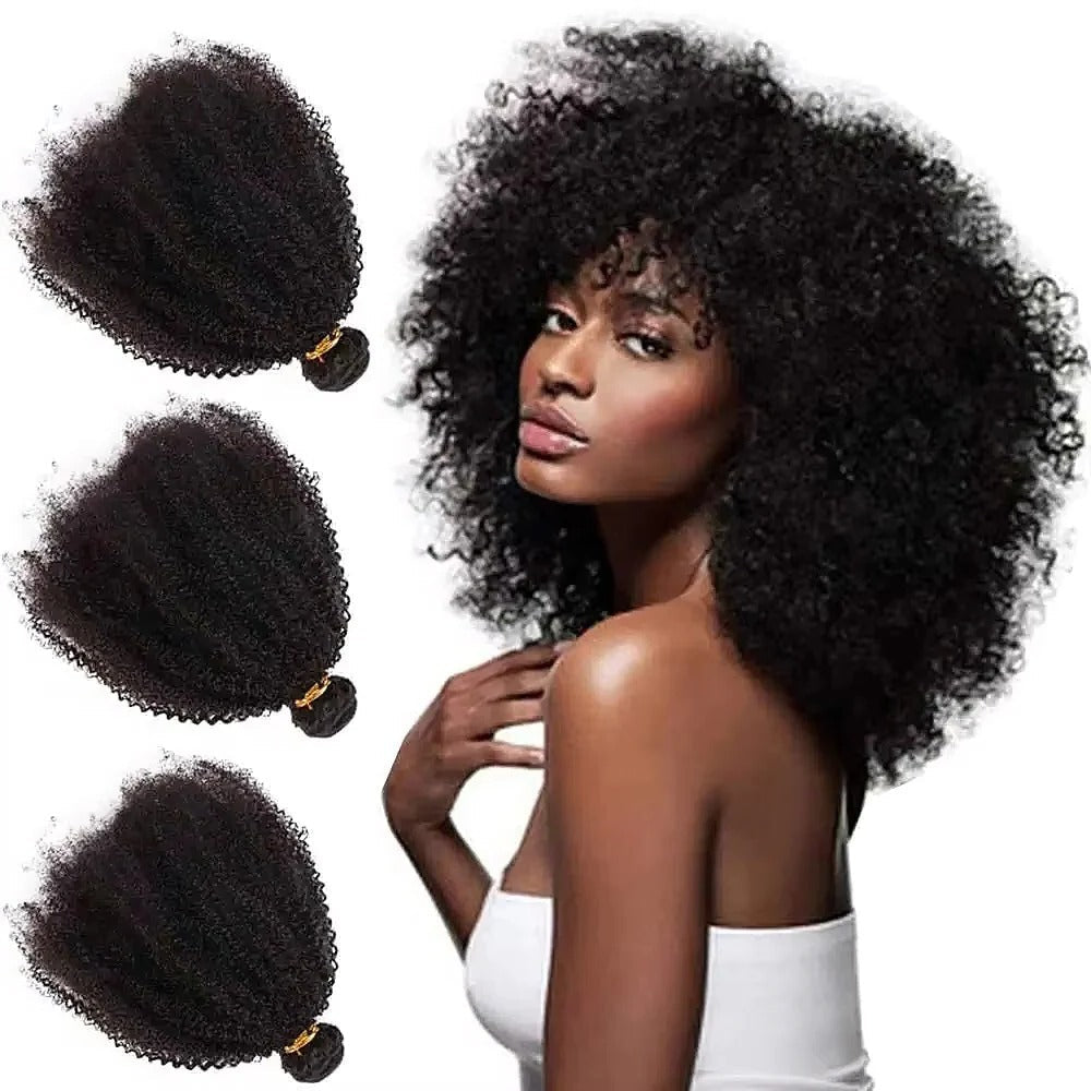 Hair Bundles with Afro Kinky Curls and Virgin Quality