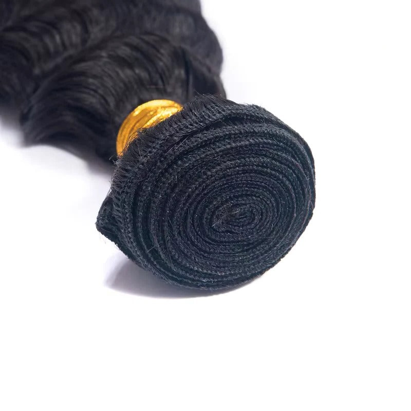 Hair Extensions with Remy Human Hair and Deep Wave Texture