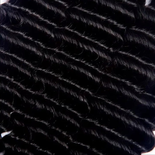 Hair Extensions with Remy Human Hair and Deep Wave Texture