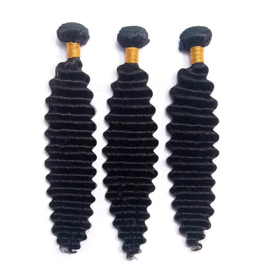 Hair Extensions with Remy Human Hair and Deep Wave Texture