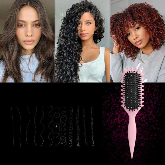 Hair Styling Brush with Curl Shaping and Blow Drying