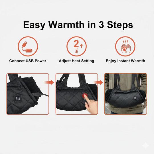 Hand Warmer Muff with Adjustable Temperature and USB Power