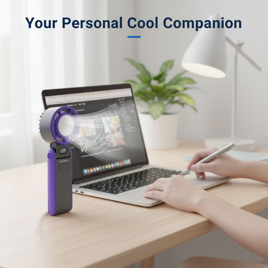 Handheld Fan with Rechargeable Battery and Folding Design