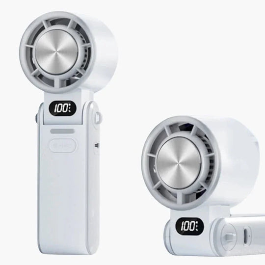 Handheld Fan with Rechargeable Battery and Folding Design