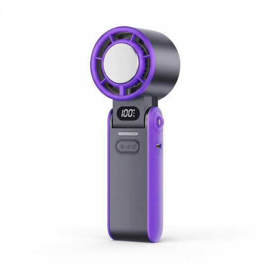 Handheld Fan with Rechargeable Battery and Folding Design