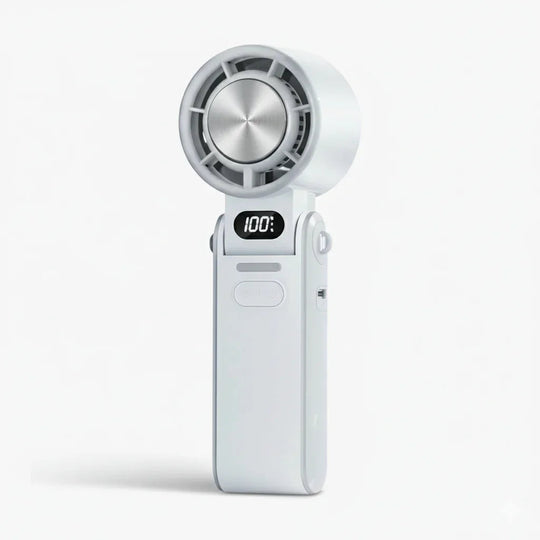 Handheld Fan with Rechargeable Battery and Folding Design