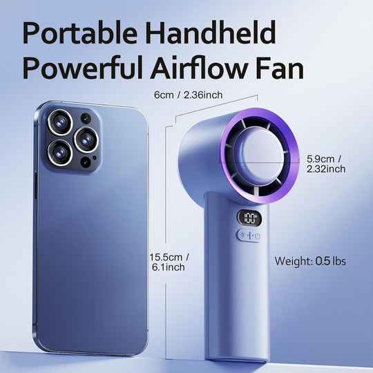 Handheld Fan with Rechargeable Battery and Portable Design