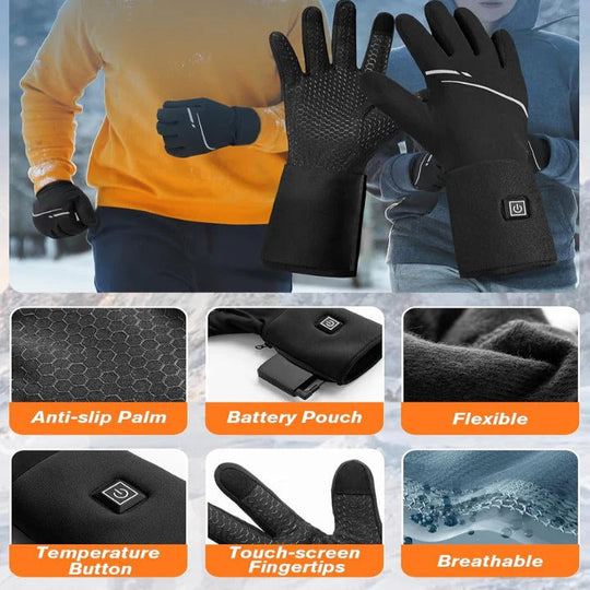 Heated Glove Liners with Rechargeable Batteries and Dual Charger