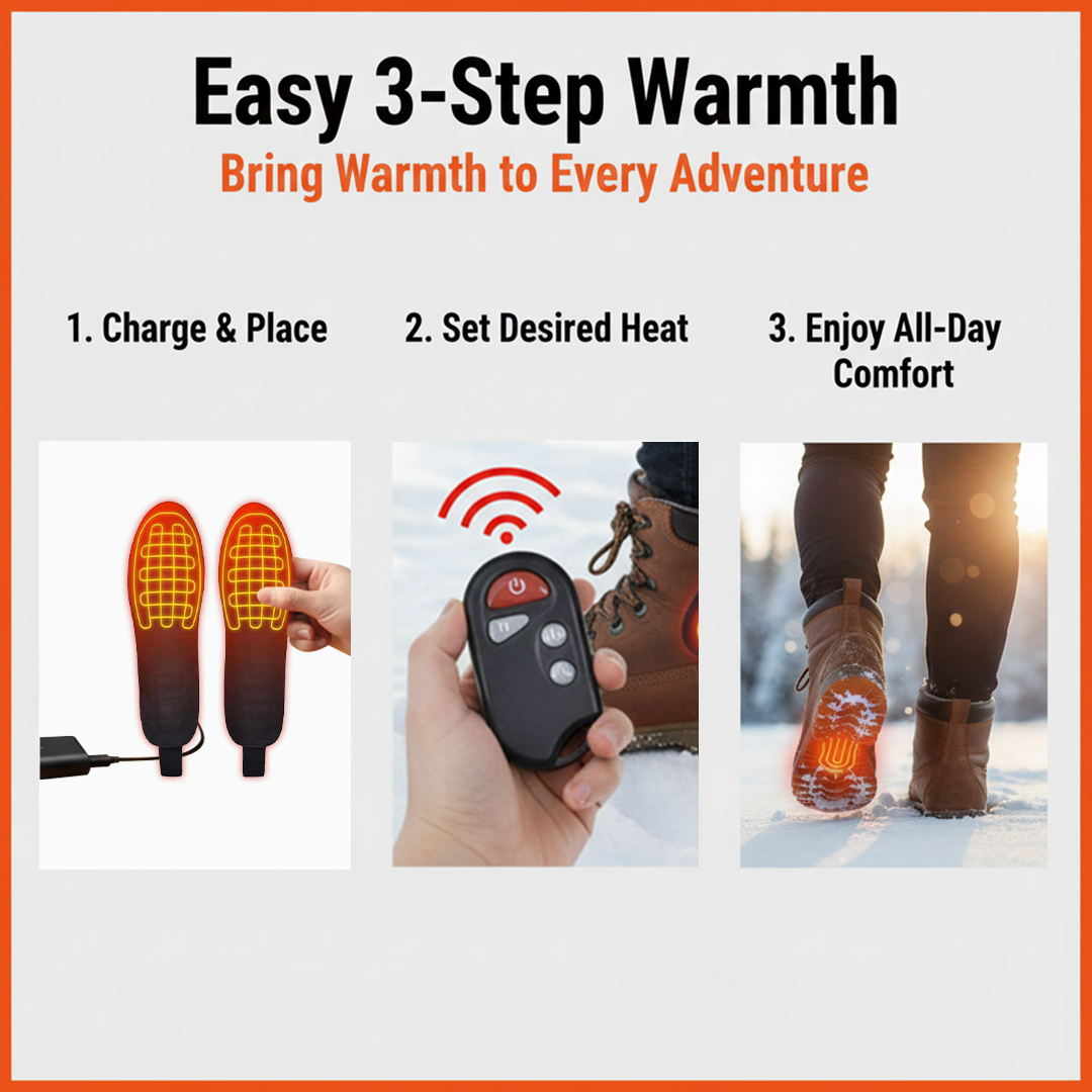 Heated Insoles with USB Power and Adjustable Settings