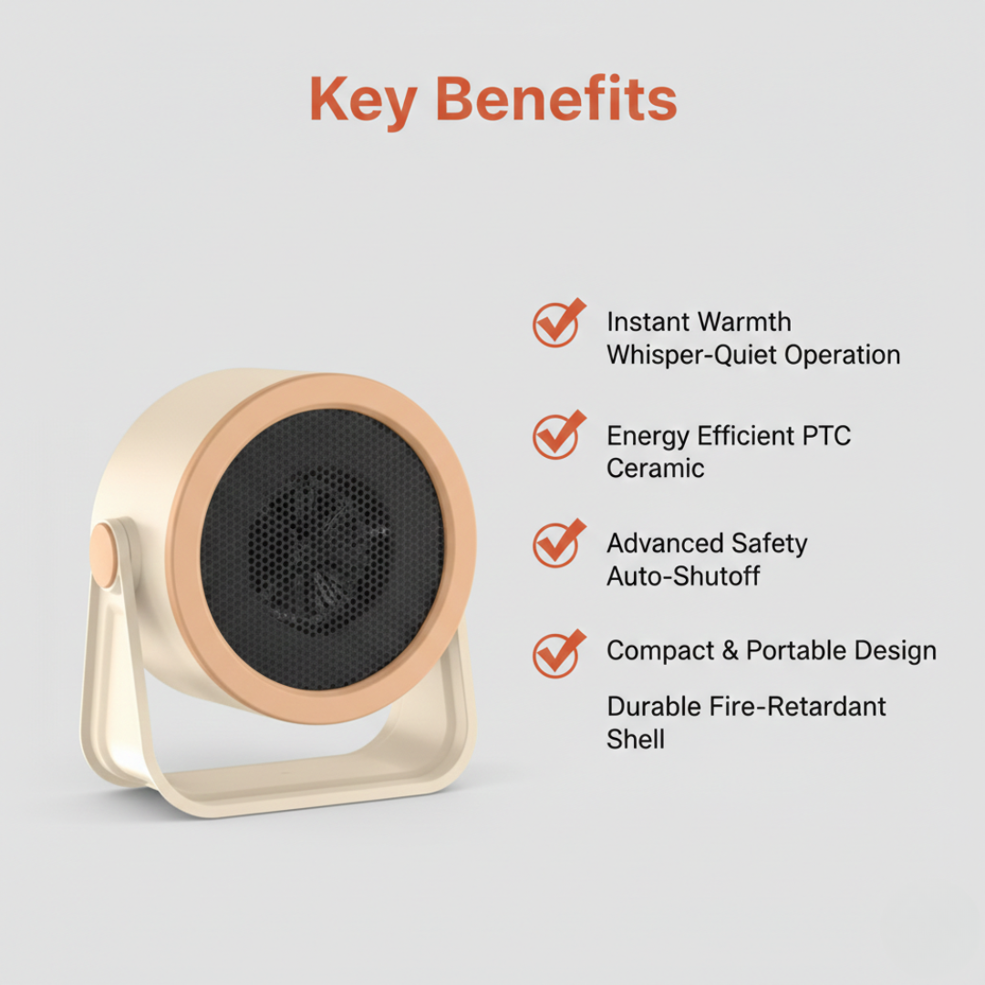 Heater with Compact Design and Multi-Mode Settings