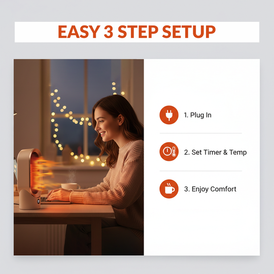 Heater with Portable Design and Compact Size